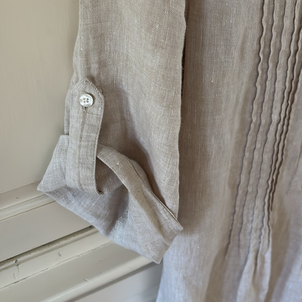 J McLaughlin Linen Tunic Dress in Oatmeal M - Picture 3 of 5